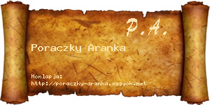 Poraczky Aranka névjegykártya