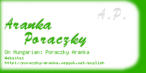 aranka poraczky business card